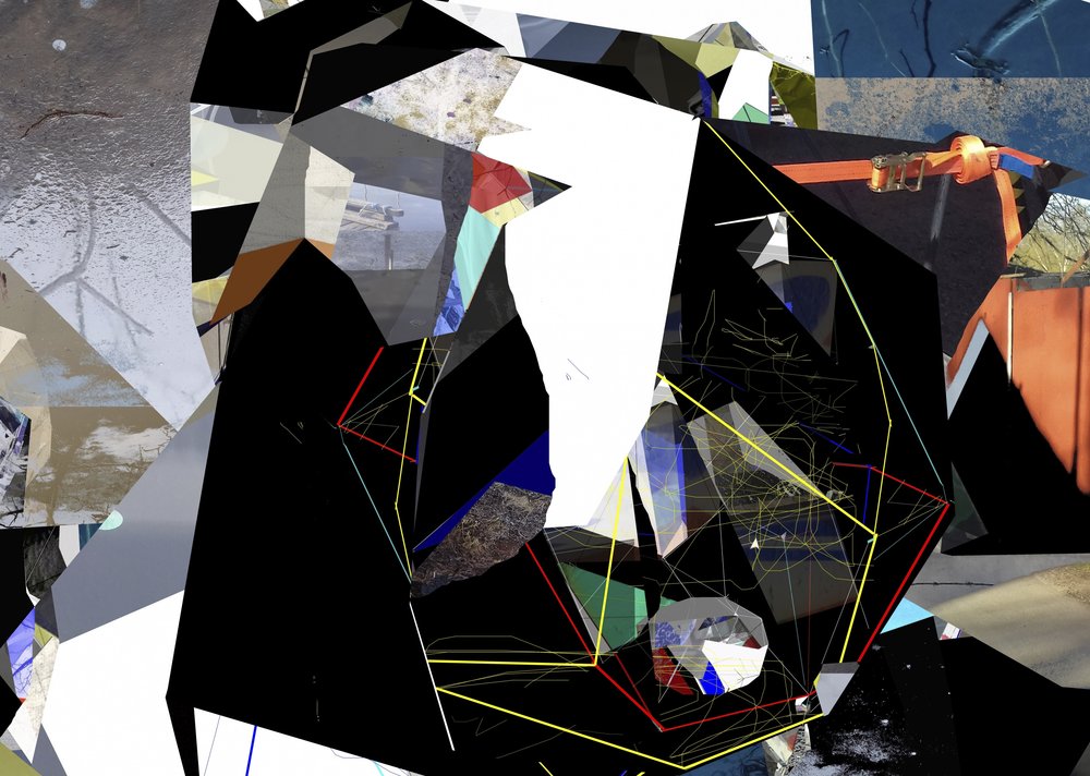 Abstrakt geometrisk collage av Stefan Fransson