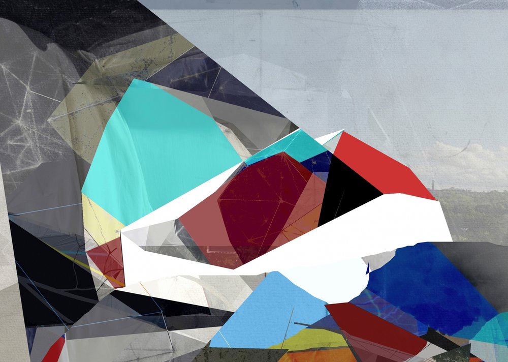 Färgglad geometrisk abstraktion av Stefan Fransson