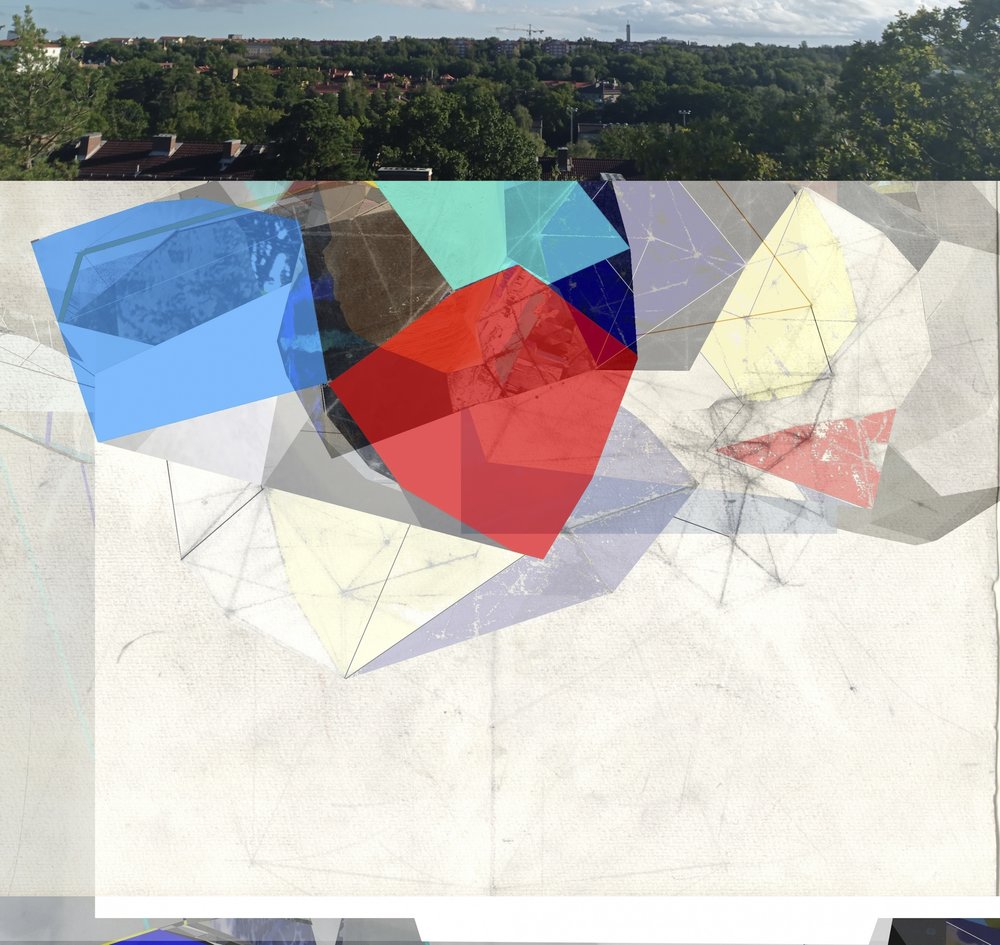 Geometriskt stadslandskap av Stefan Fransson