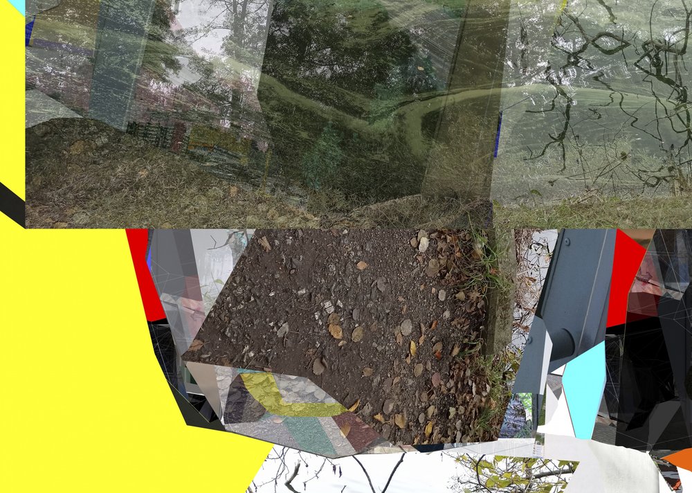 Geometrisk skogscollage av Stefan Fransson