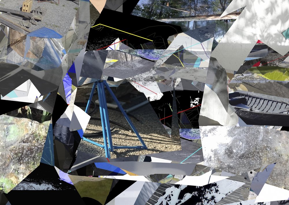 Geometrisk stadscollage av Stefan Fransson