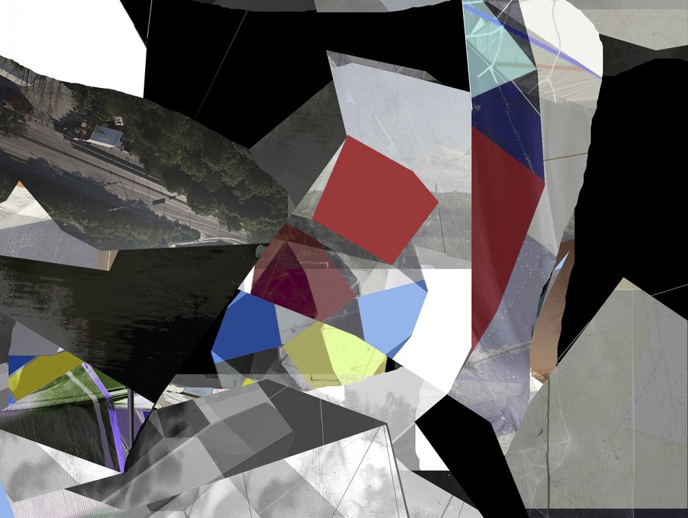 Modernt abstrakt collage av Stefan Fransson