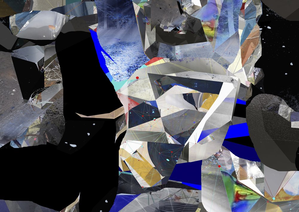 Shattered Blue – abstrakt av Stefan Fransson