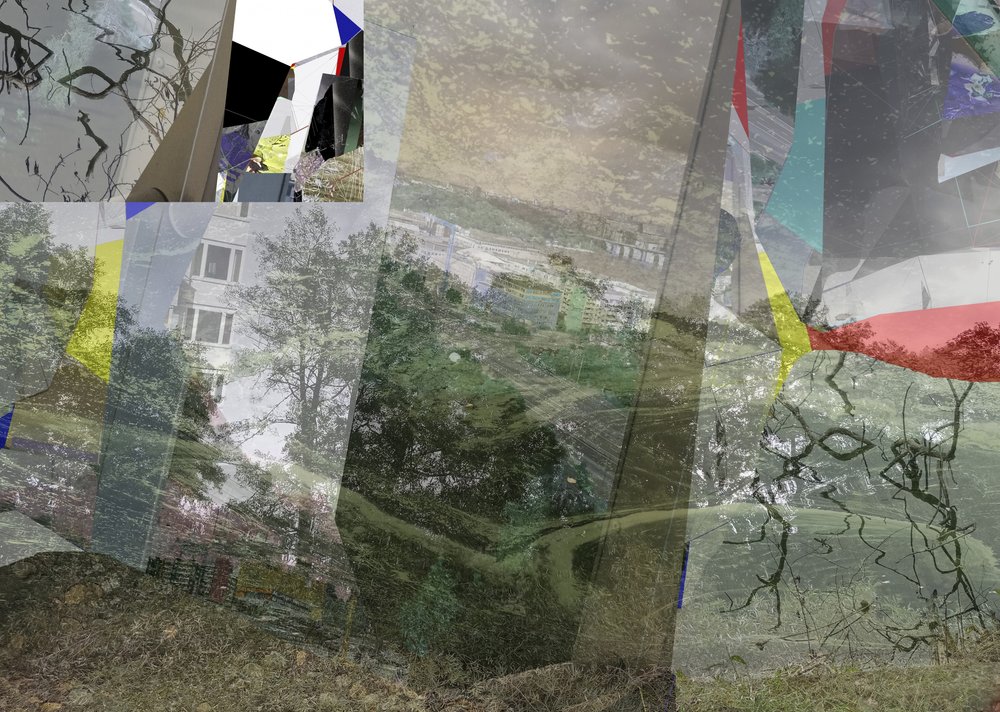 Ett surrealistiskt stadslandskap i flera lager av Stefan Fransson