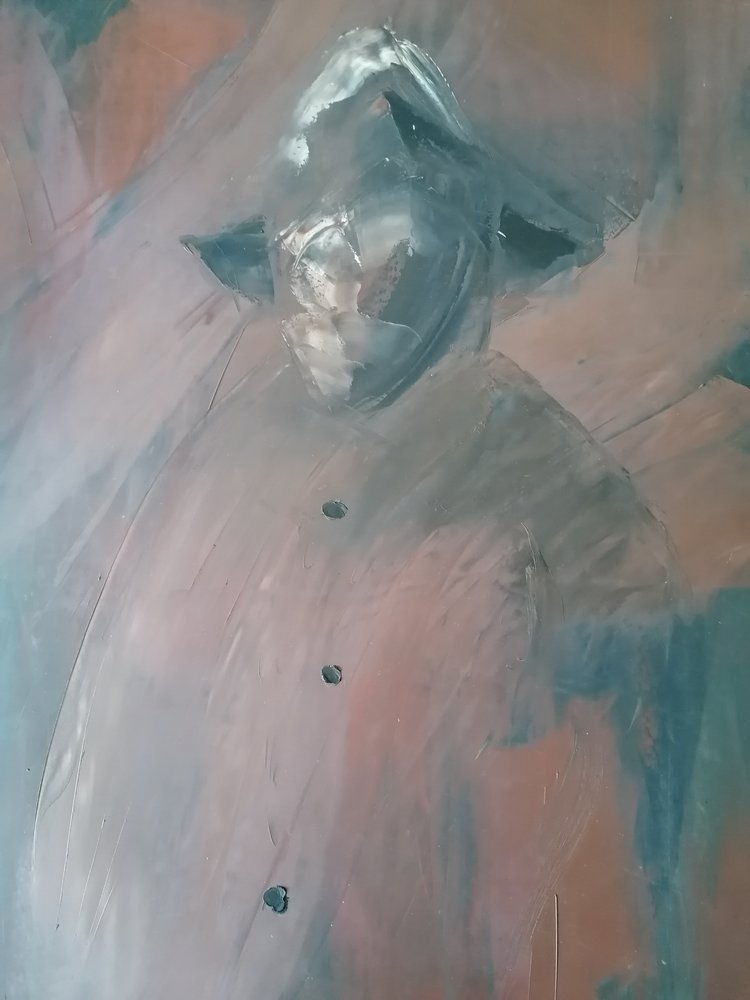 Mystisk huvklädd figur av Stefano Mazzolini