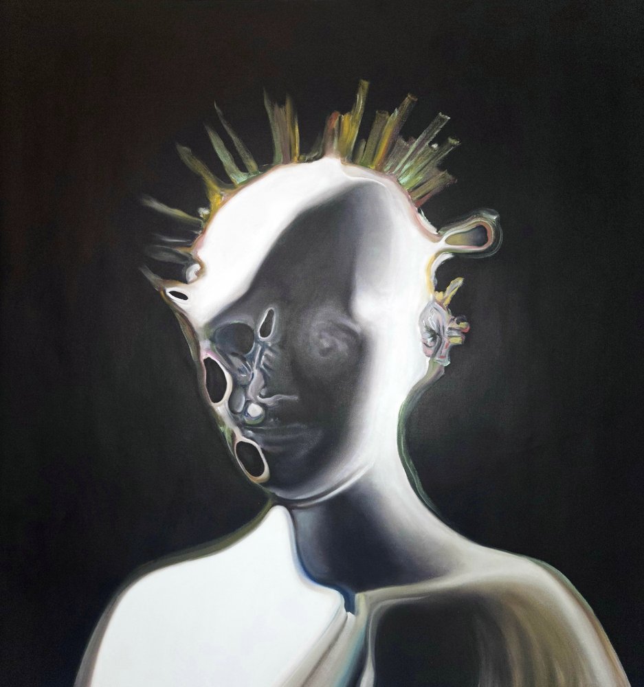 Surrealistiskt abstrakt porträtt av Stefano Mazzolini