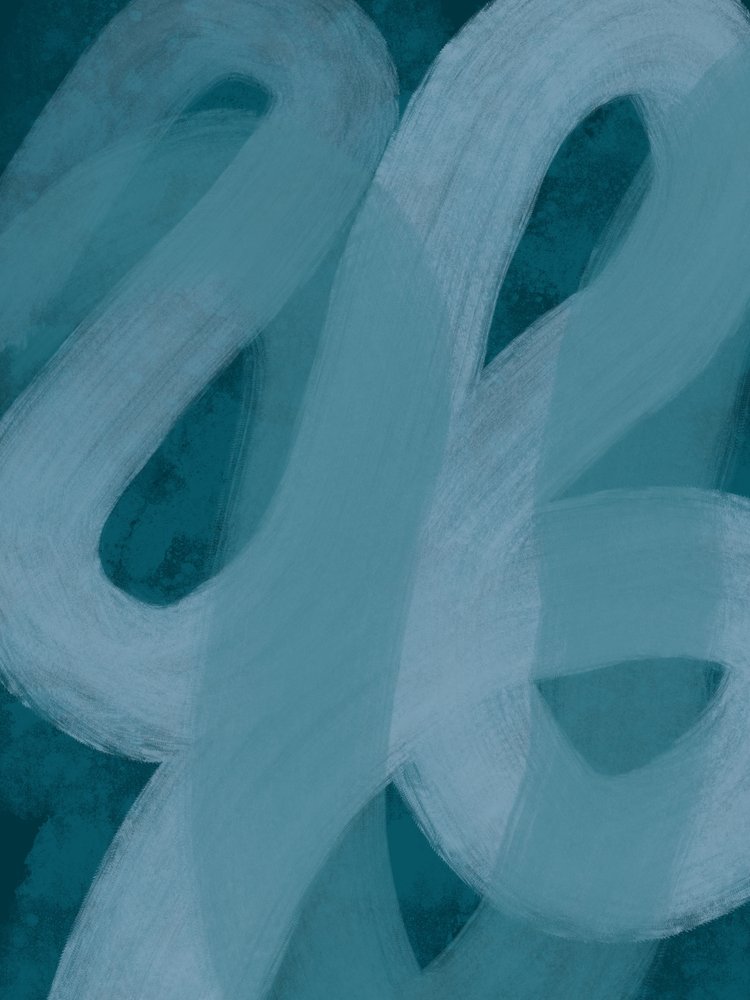 Abstrakt i flytande blågrönt av Studio Palette