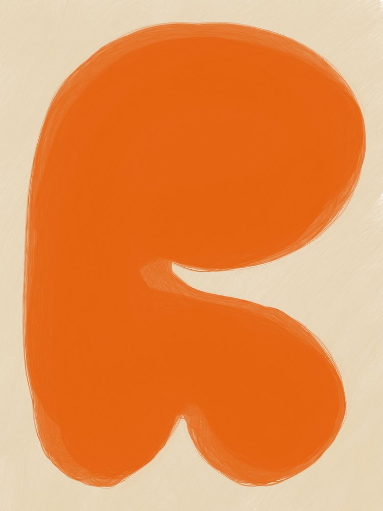 Mjuk orange abstrakt form av Studio Palette
