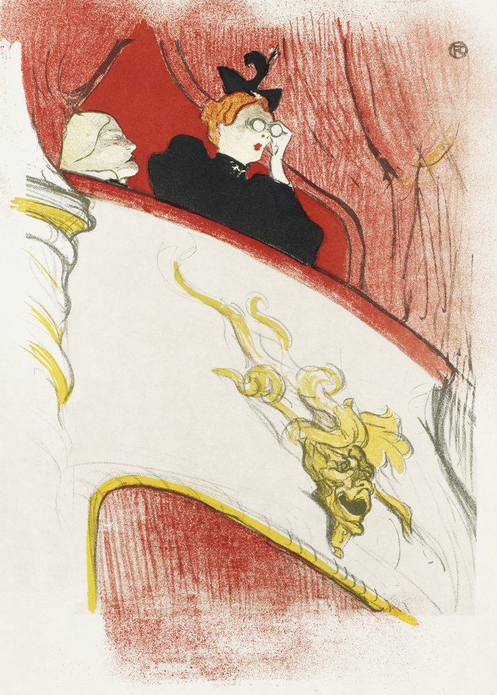 Balkong med en förgylld grotesk mask (1894) av TOULOUSE LAUTREC