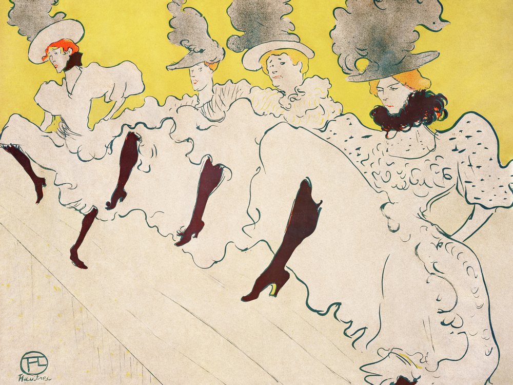Mademoiselle Eglantines teatergrupp (1896) av TOULOUSE LAUTREC