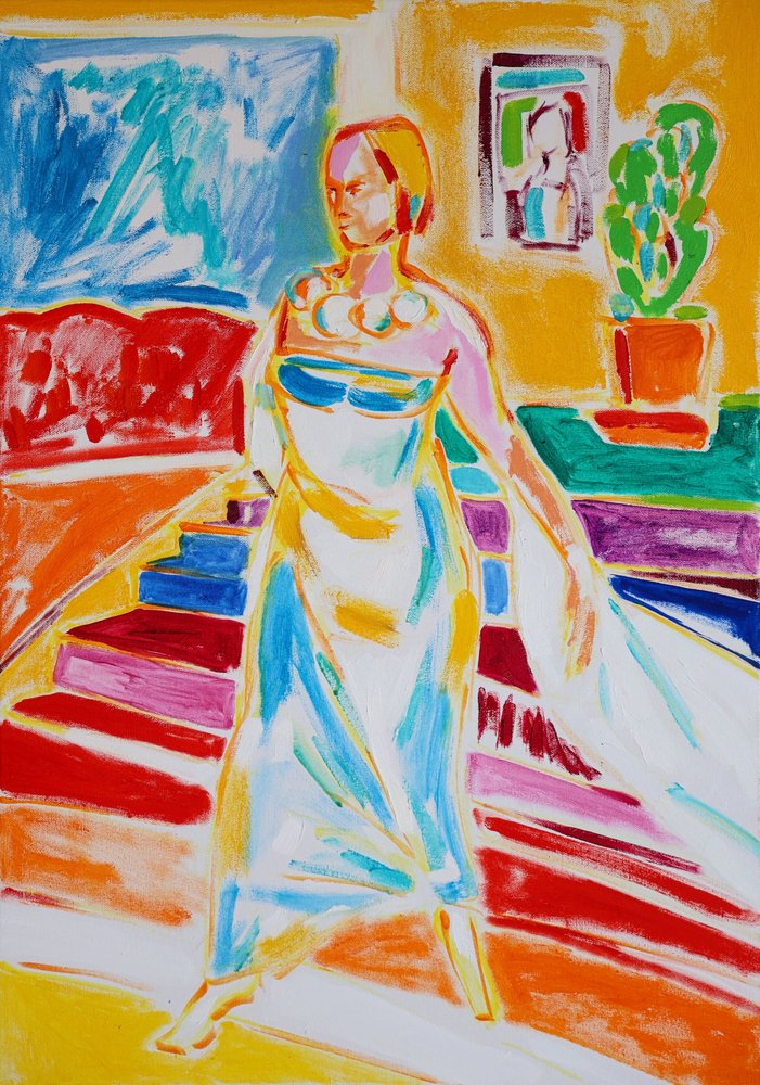 Självporträtt efter Gerhard Richter, Tamara Jare, olja på duk av Tamara Jare