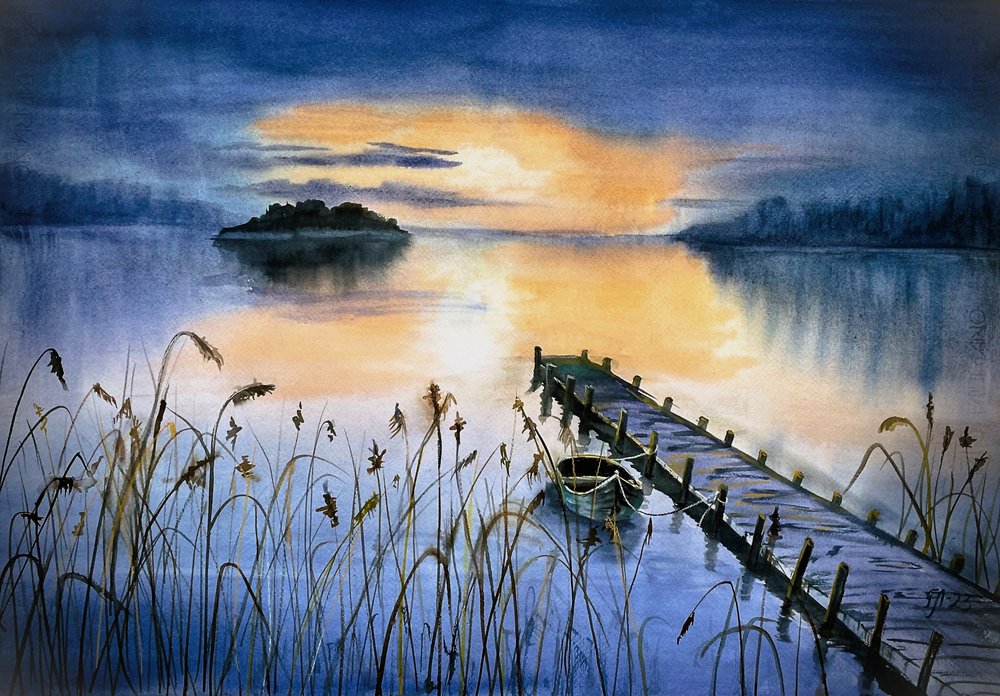 Sunset Lake-piren av Tanya Lundmark