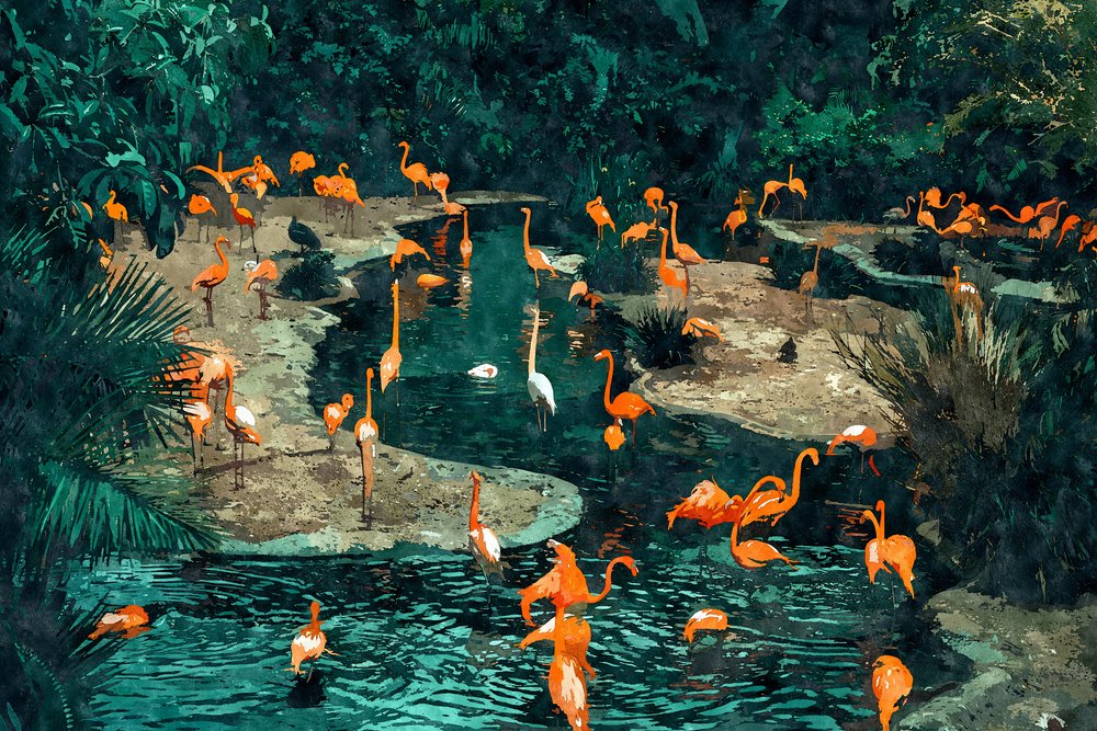 Flamingor i tropikerna av Uma Gokhale