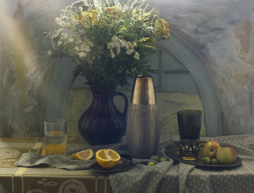 Vildblommor och färsk frukt av UstinaGreen