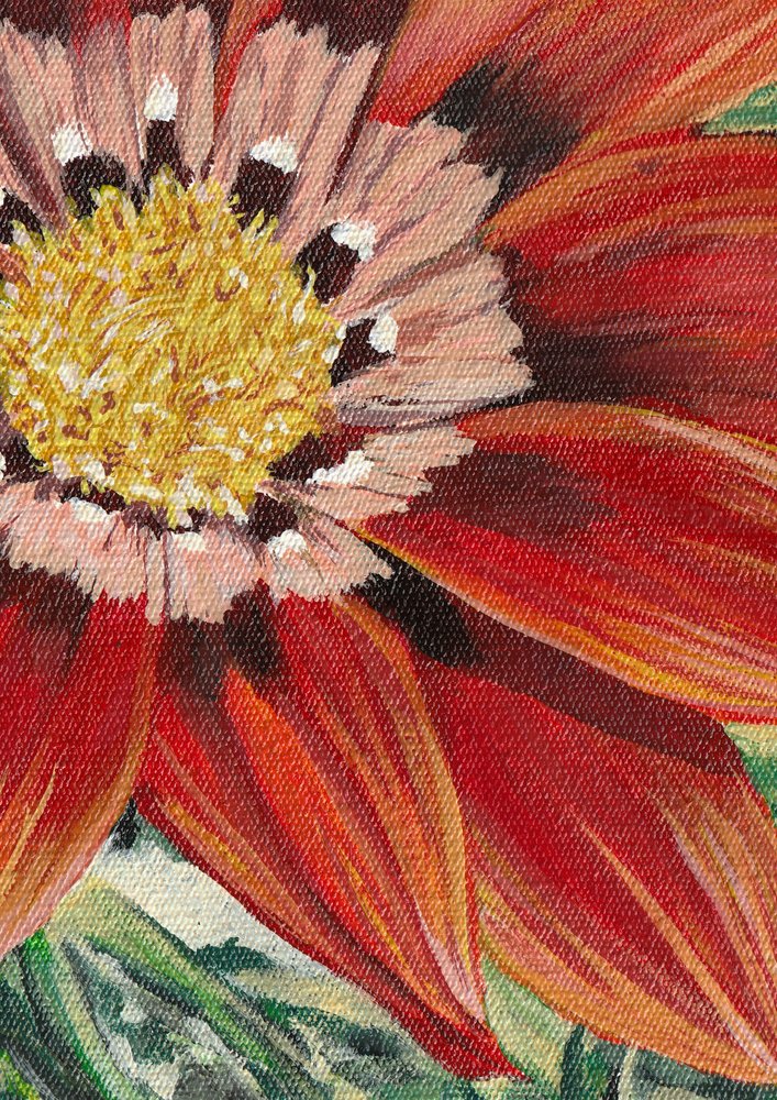 En intensivt röd blomma av Viccy Wanliss