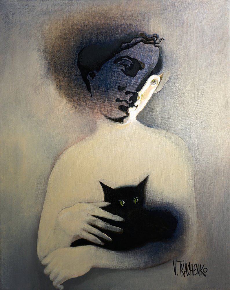 Den gåtfulla svarta katten av Victor Tkachenko
