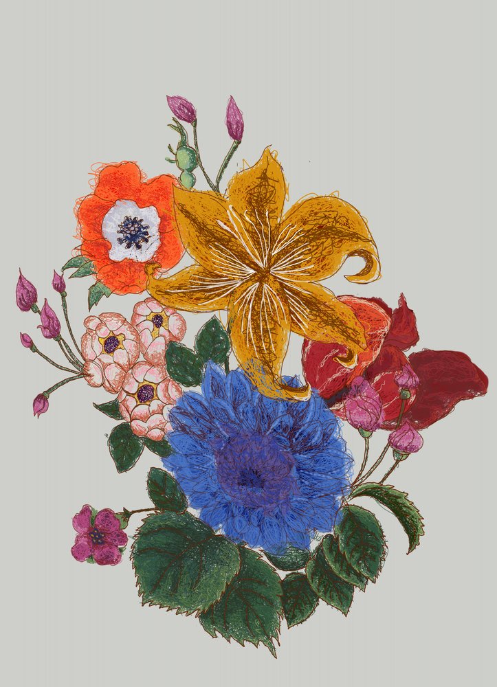 Färgsprakande blomsterbukett av XHOZUCAN