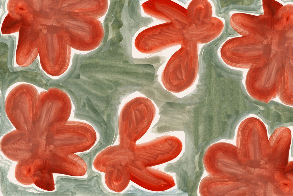 Abstrakt rött blommönster av cartissi