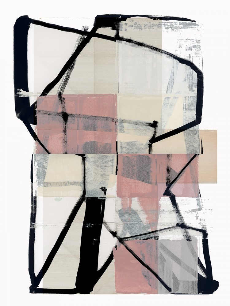 Rosa geometrisk collage av cartissi