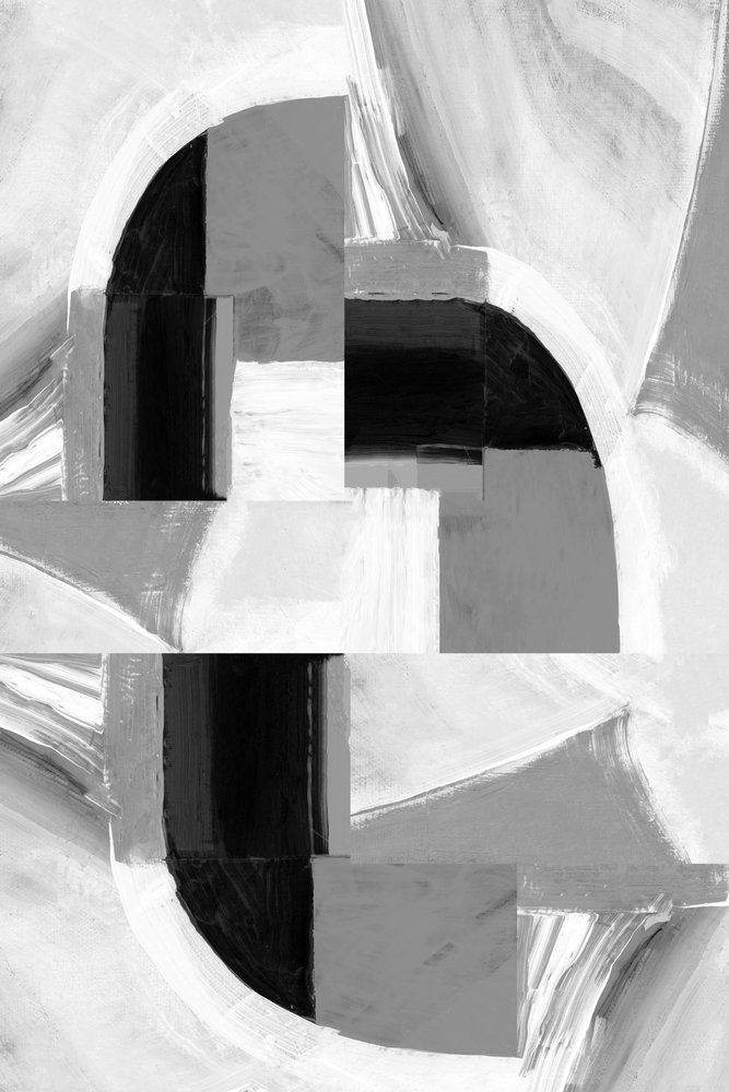 Geometrisk abstrakt konst i gråskala av cartissi