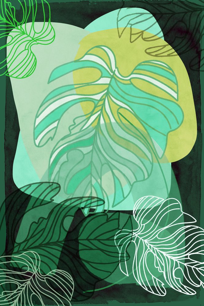 Grön ekologisk monstera av cartissi