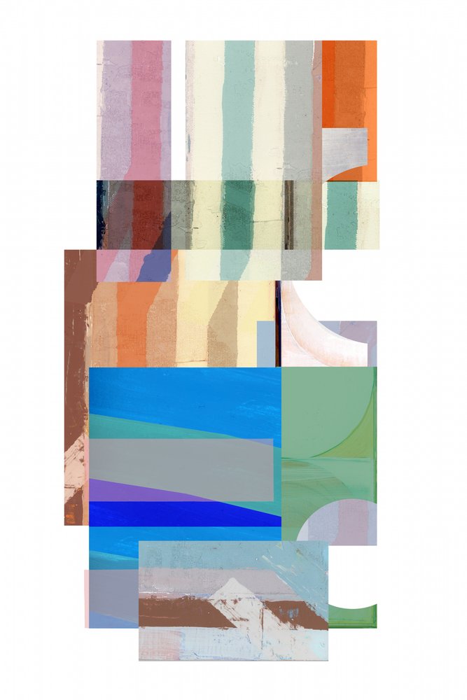 Dämpad geometrisk collage av cartissi