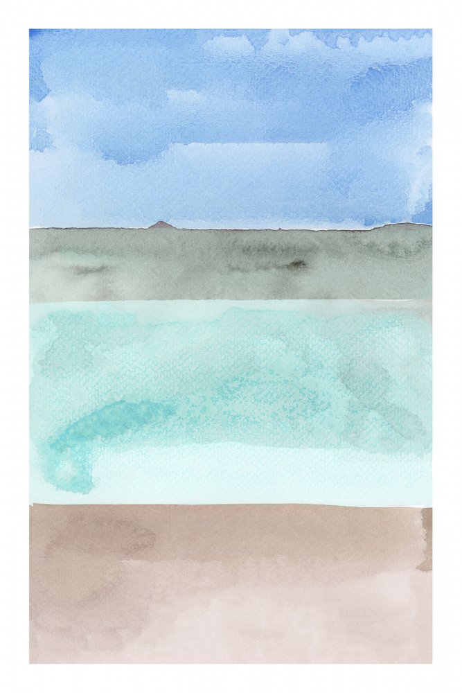 Fredfull himmel, hav, sand av cartissi