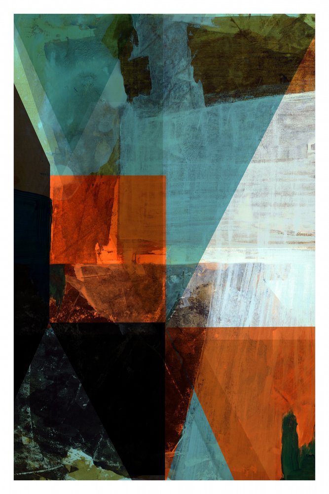 Blågrön-orange geometri av cartissi
