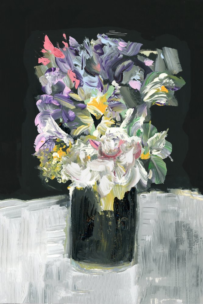 En färgsprakande blomsterbukett av cartissi
