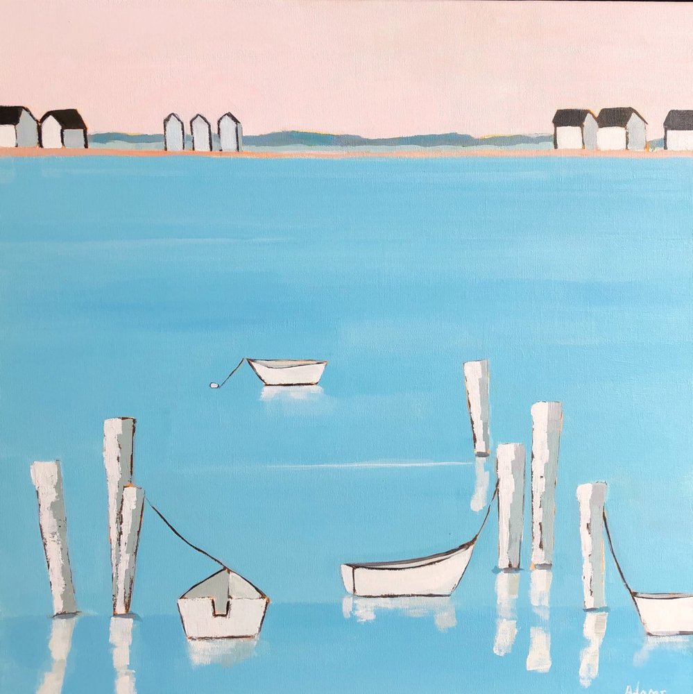 Calm Coastal Boats av phyllis adams