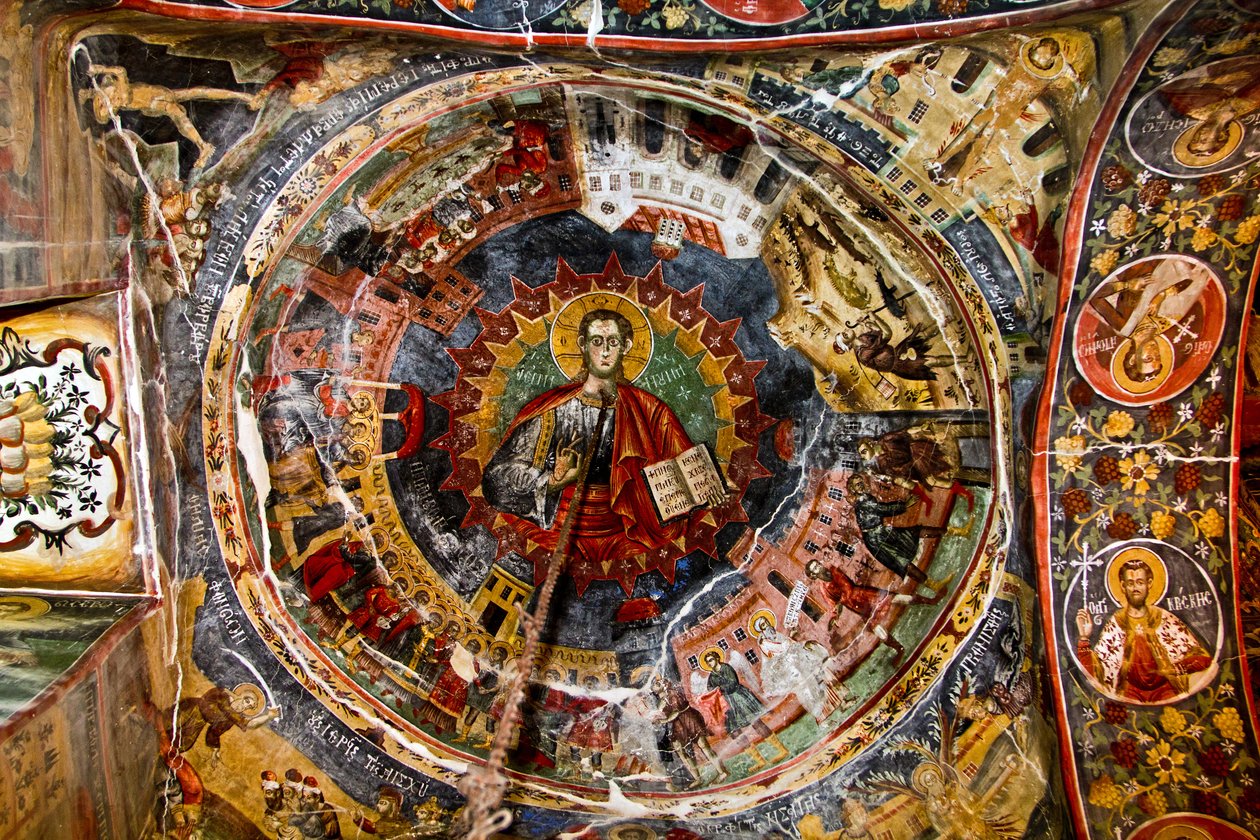 Tak i St Marys Church, Leusa, Albanien av Unknown
