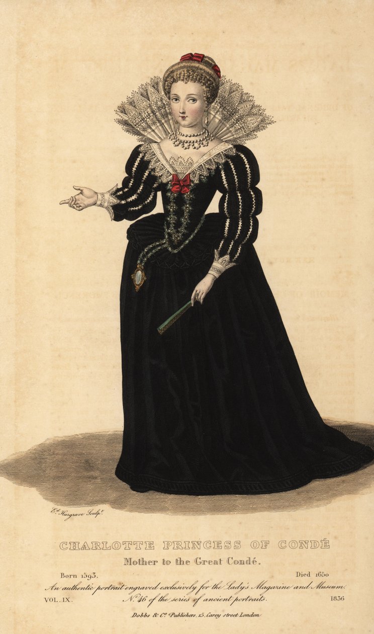 Charlotte Marguerite de Montmorency, prinsessan av Conde, mor till den store Conde, 1593-1650 av Unknown
