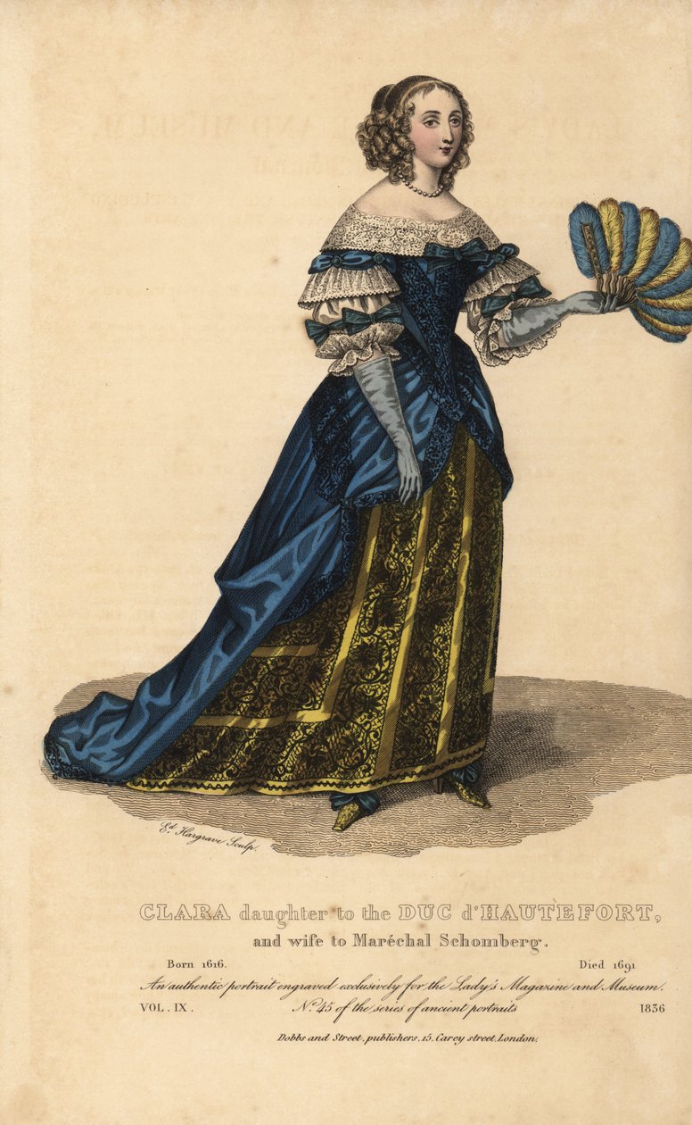 Clara de Hautefort, dotter till Duc dHauterfort och hustru till Marechal Schomberg, 1616-1691 av Unknown