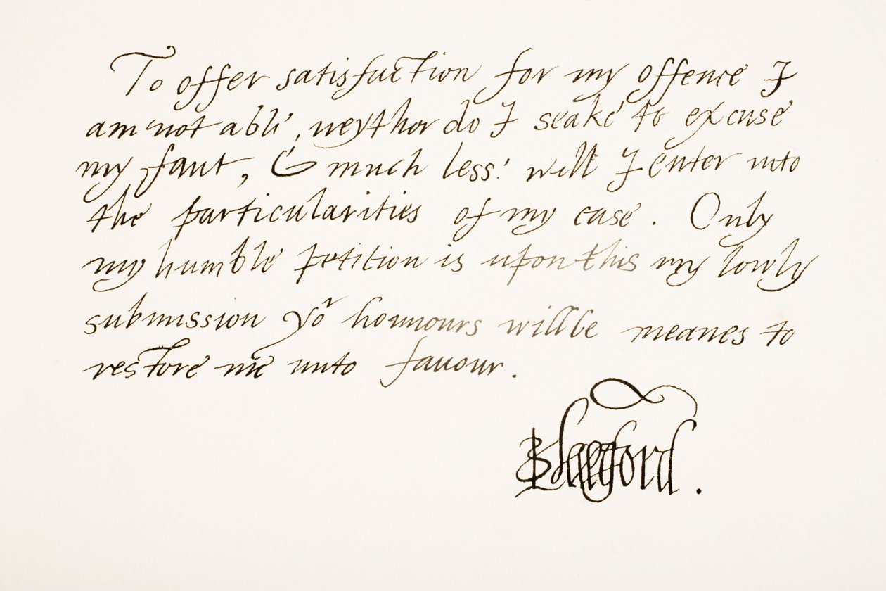 Edward Seymour, 1:e earl av Hertford, 1:e baron Beauchamp, 1539 ? 1621. Handskriftsprov och signatur. av Unknown