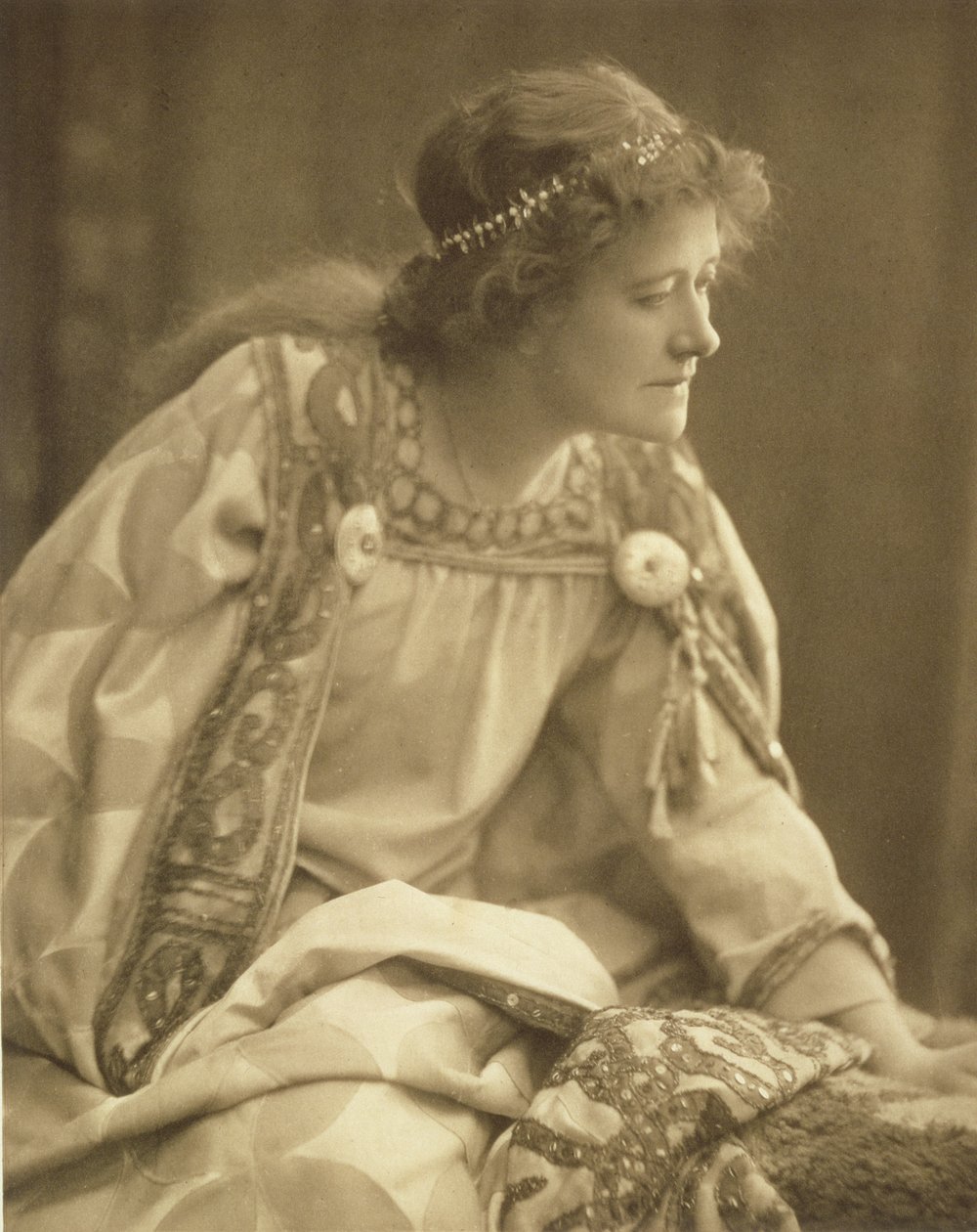 Ellen Terry (1847-1928) som Cordelia, efter ett fotografi av Window & Grove av Unknown