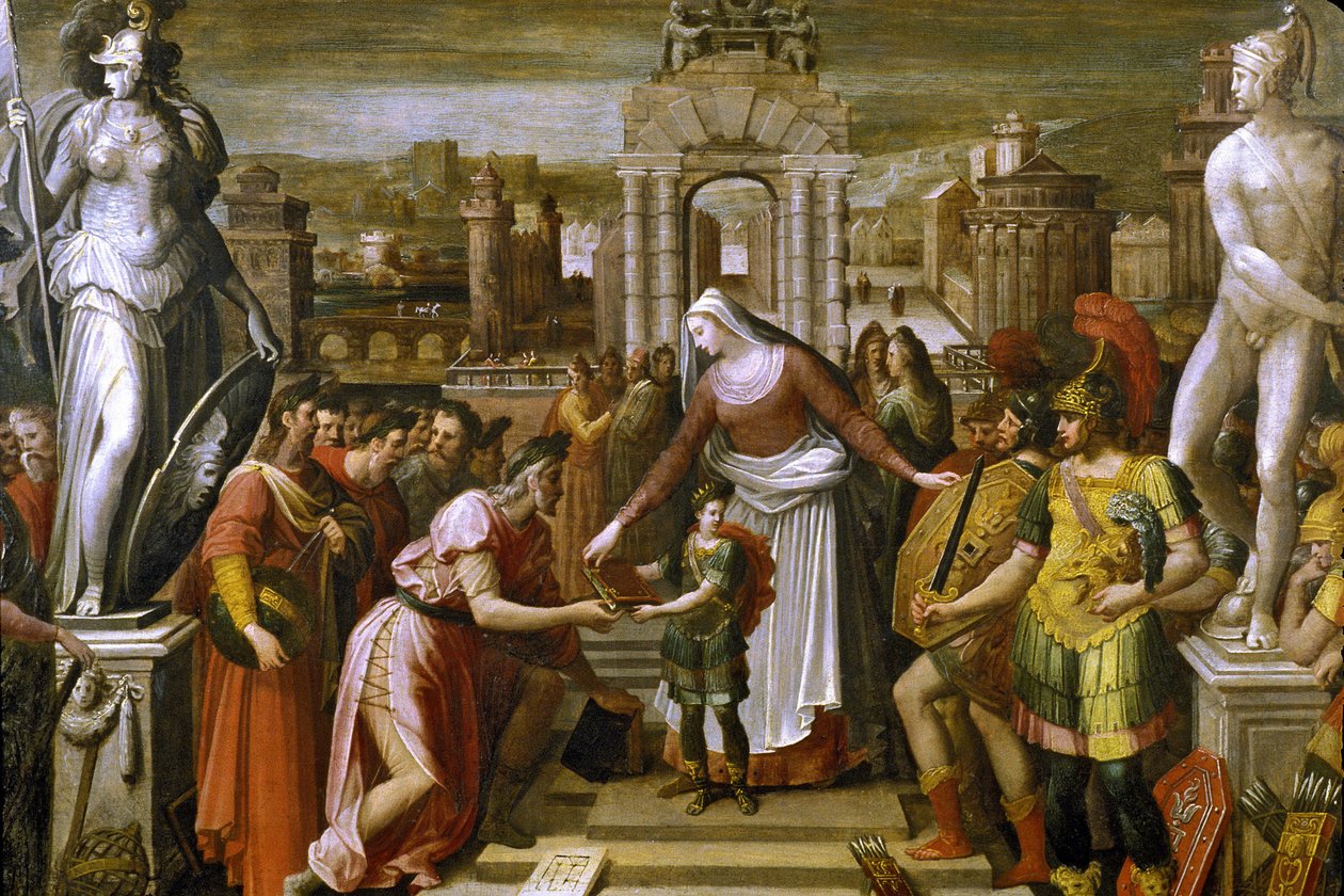 Frankrike - Oise - avdelning 60 - Beauvais - DR. Oise Departmental Museum - History of Artemis: Presentationen av boken och lepee - av Antoine Caron (1521-1599) (konstnär av Beauvais) av Unknown