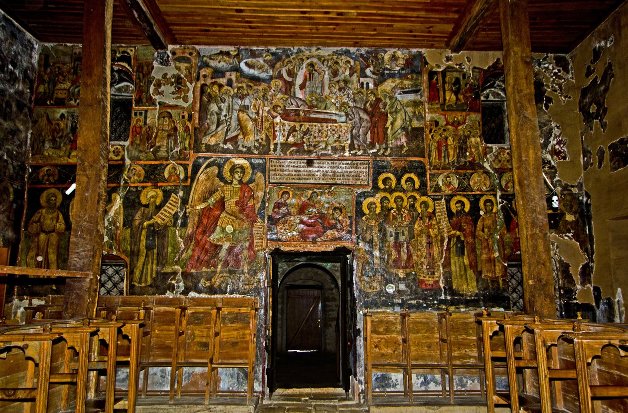 Fresker i kyrkan St Mary, Ardenica kloster, Albanien av Unknown