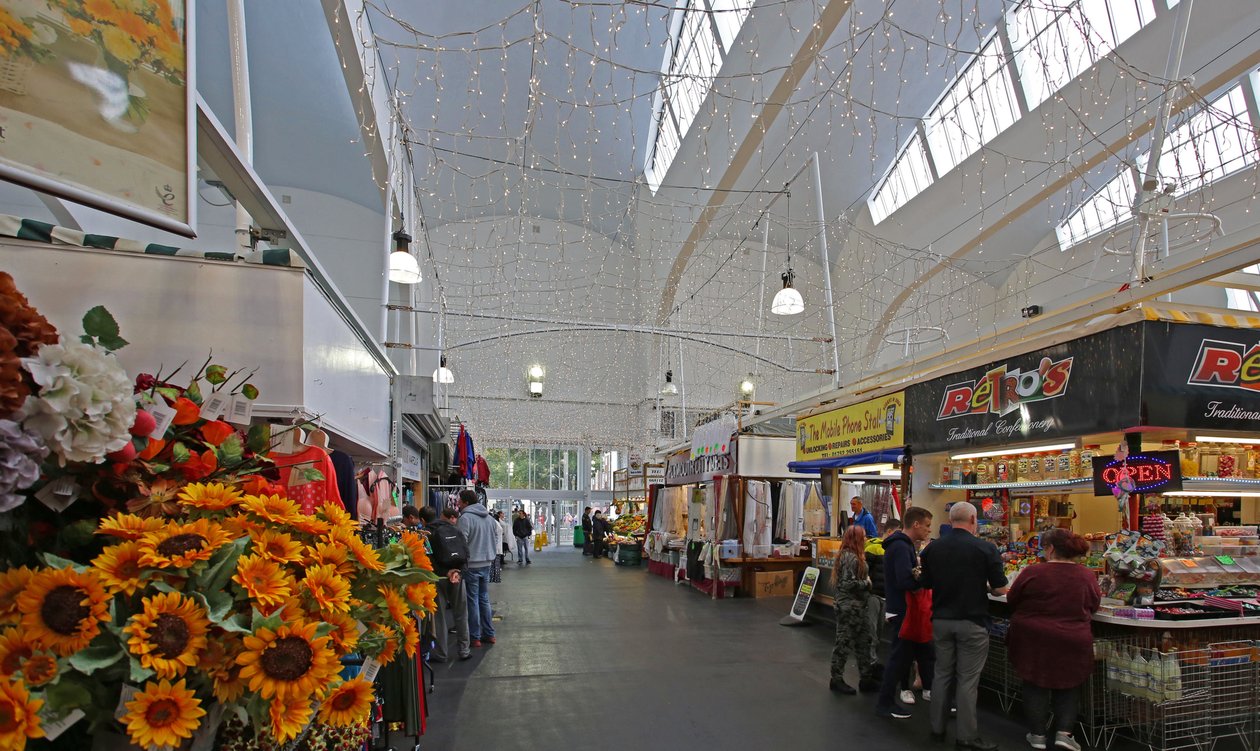 Interiörvy av Pannier Market, Plymouth av Unbekannt Unbekannt