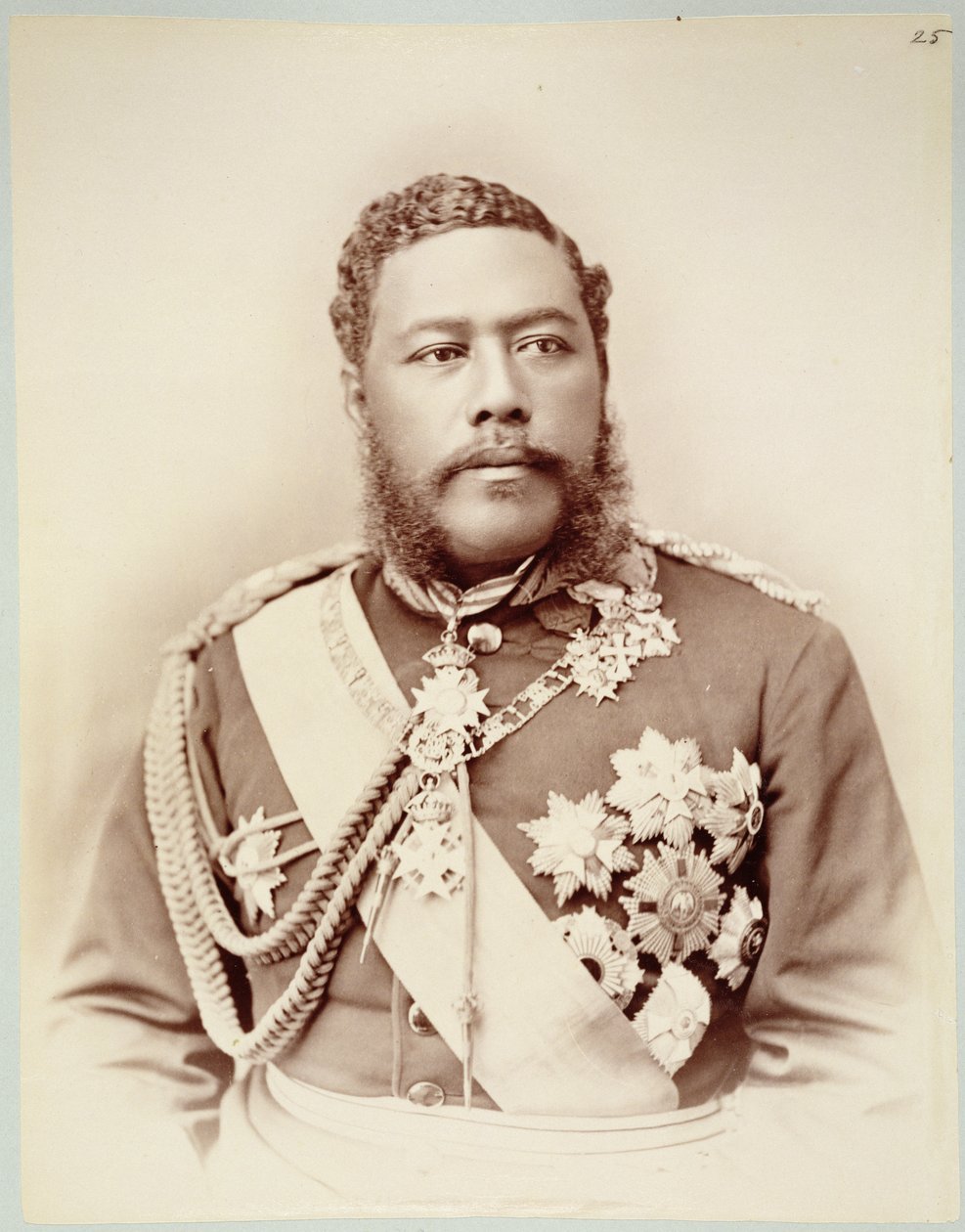 Kung Kalakaua (1836-91), sent c19:e (sepiafoto) av Unknown
