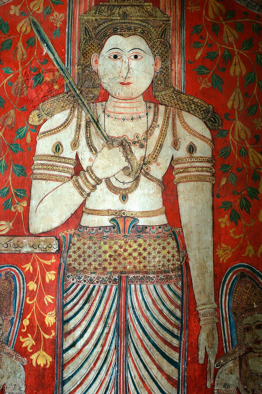 Väggmålning på väggarna i Kelaniya-templet vid Kelaniya Vihara, en av de heligaste buddhistiska platserna cirka sex miles från huvudstaden Colombo på Sri Lanka. 7 januari 2010. av Unknown