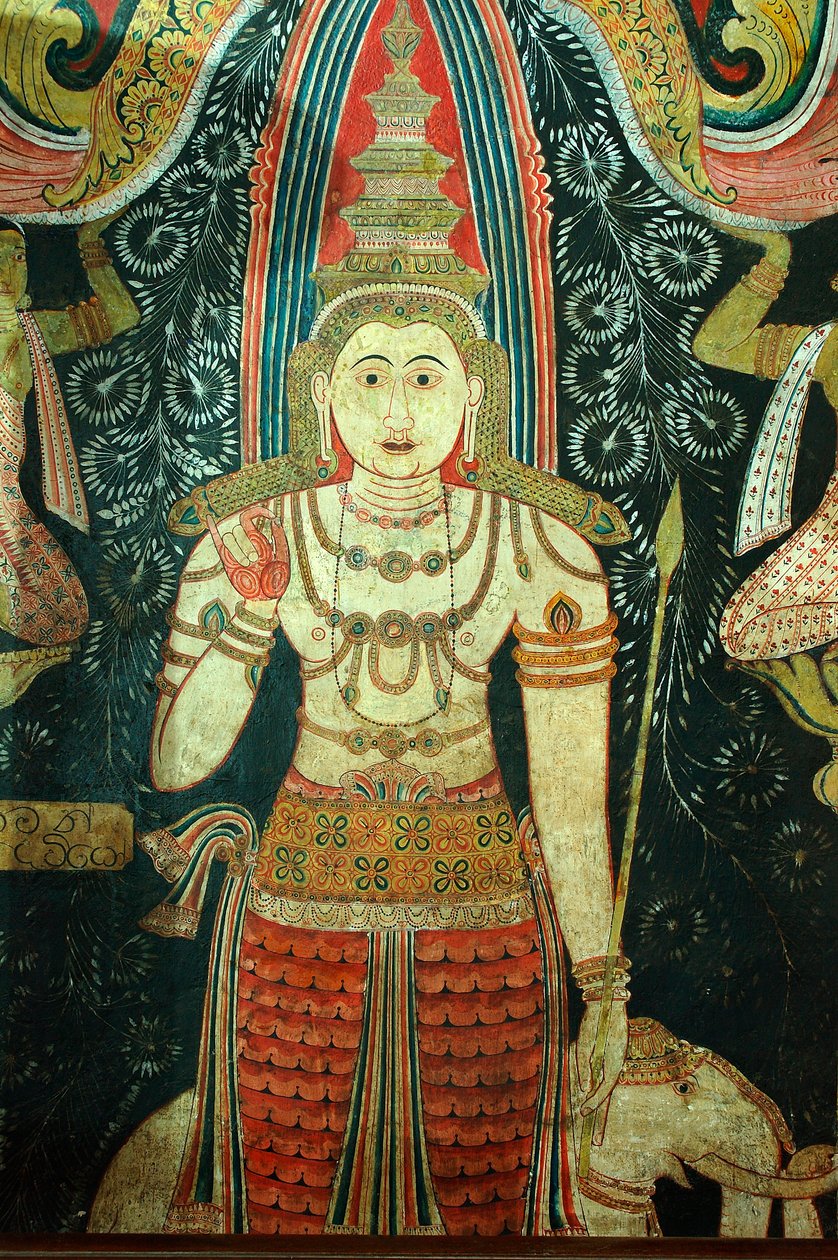 Väggmålning på väggarna i Kelaniya-templet vid Kelaniya Vihara, en av de heligaste buddhistiska platserna cirka sex miles från huvudstaden Colombo på Sri Lanka. 7 januari 2010. av Unknown