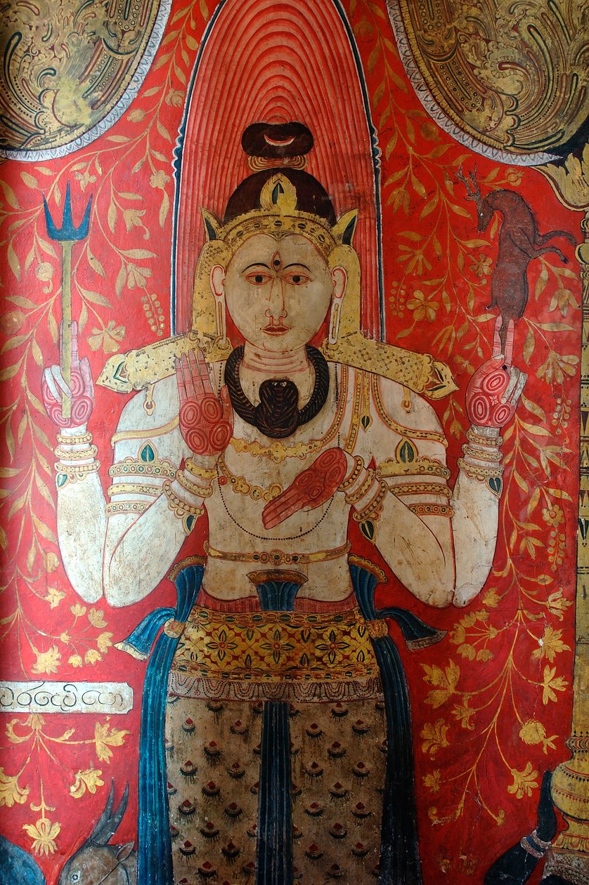 Väggmålning på väggarna i Kelaniya-templet vid Kelaniya Vihara, en av de heligaste buddhistiska platserna cirka sex miles från huvudstaden Colombo på Sri Lanka. 7 januari 2010. av Unknown