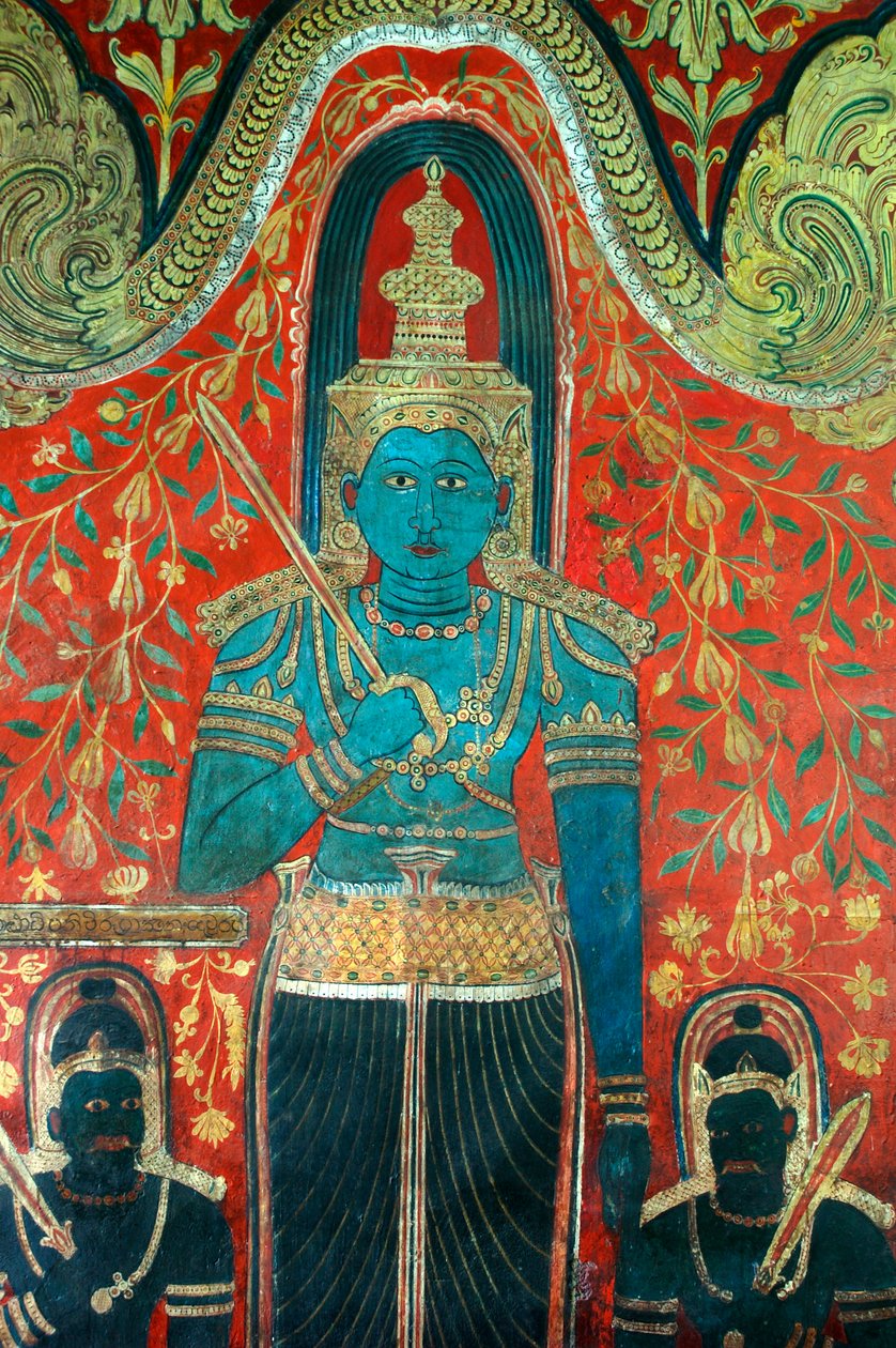 Väggmålning på väggarna i Kelaniya-templet vid Kelaniya Vihara, en av de heligaste buddhistiska platserna cirka sex miles från huvudstaden Colombo på Sri Lanka. 7 januari 2010. av Unknown