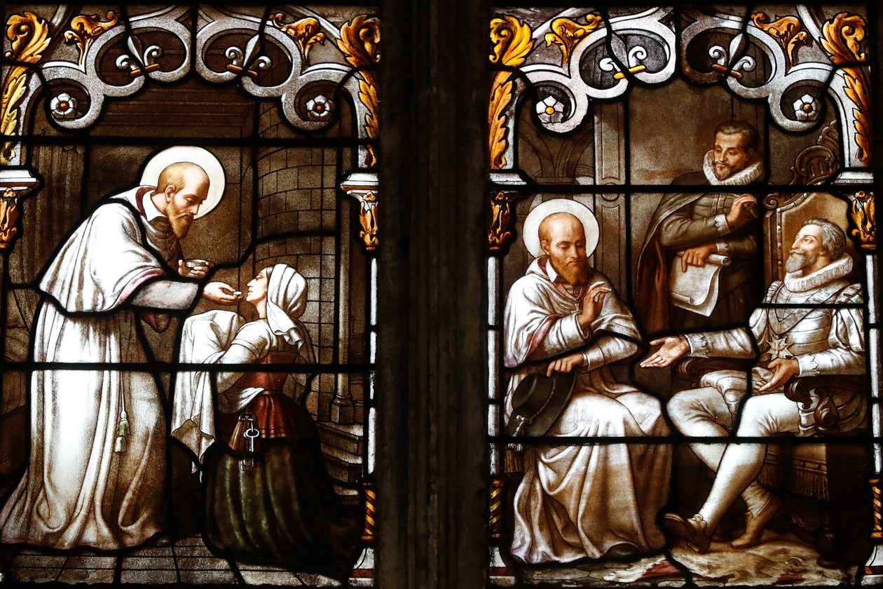 Saint Nizier-kyrkan, Målat glasfönster, St Francis de Sales av Claudius Lavergne (1815-1887), Lyon, Frankrike av Unknown