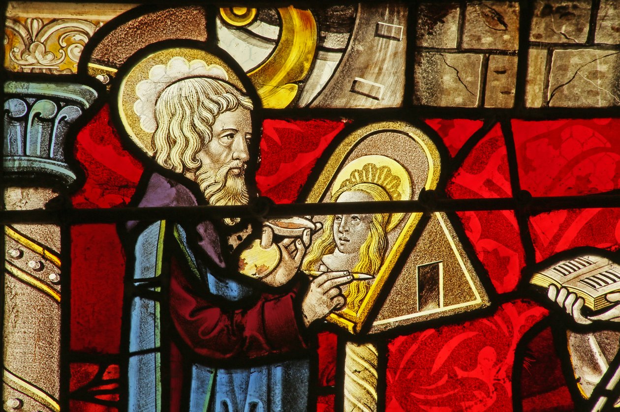 St Luke målar ett porträtt av Jungfru Maria, Rumilly av Unknown