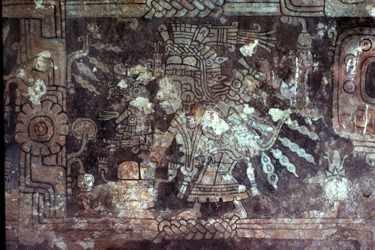 Gudinnan Ixchel, interiören av freskernas tempel, Maya sen post-klassisk period, Tulum, Yucatanhalvön, Mexiko av Unknown