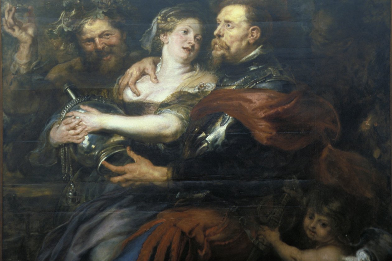 Venus och Mars målning, Pierre Paul (Pierre-Paul) Rubens (eller Peter Paul eller Petrus Paulus) (1577-1640) konstverk, Palazzo Bianco, Genua, Ligurien, Italien av Unknown