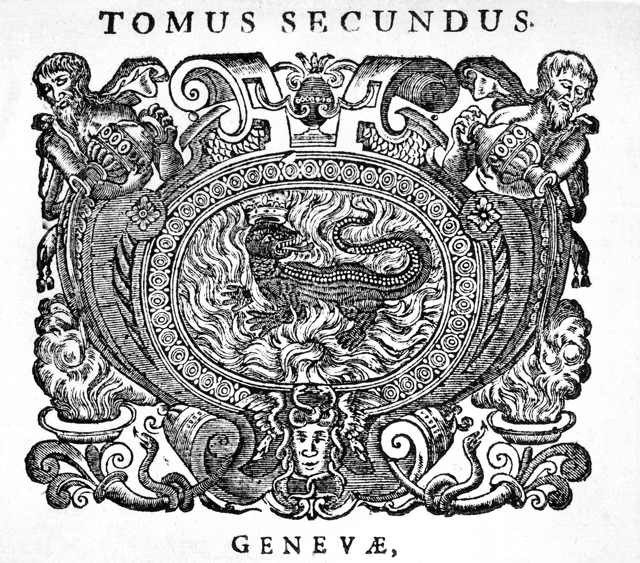 Träsnittsanordning på titelsidan till Bibliotheca chemica curiosa, 1702 av Unknown