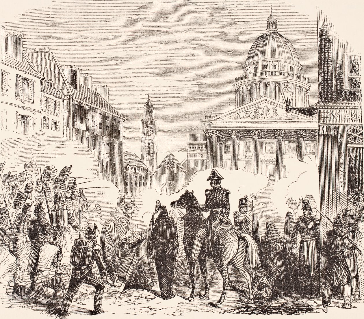 Incident nära Pantheon, Paris, under den franska arbetarrevolten 23-25 juni 1848, från 