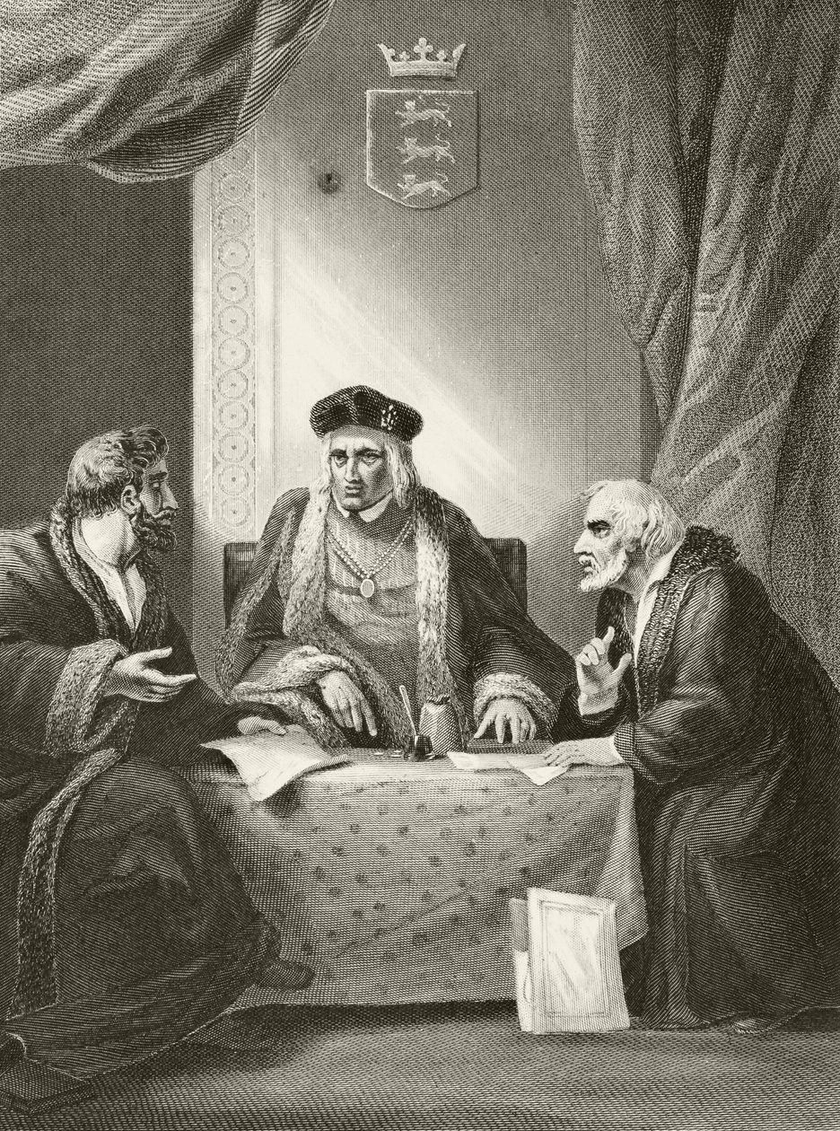 Kung Henry VII av England med Sir Richard Empson och Edmund Dudley, från 